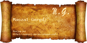 Maszal Gergő névjegykártya